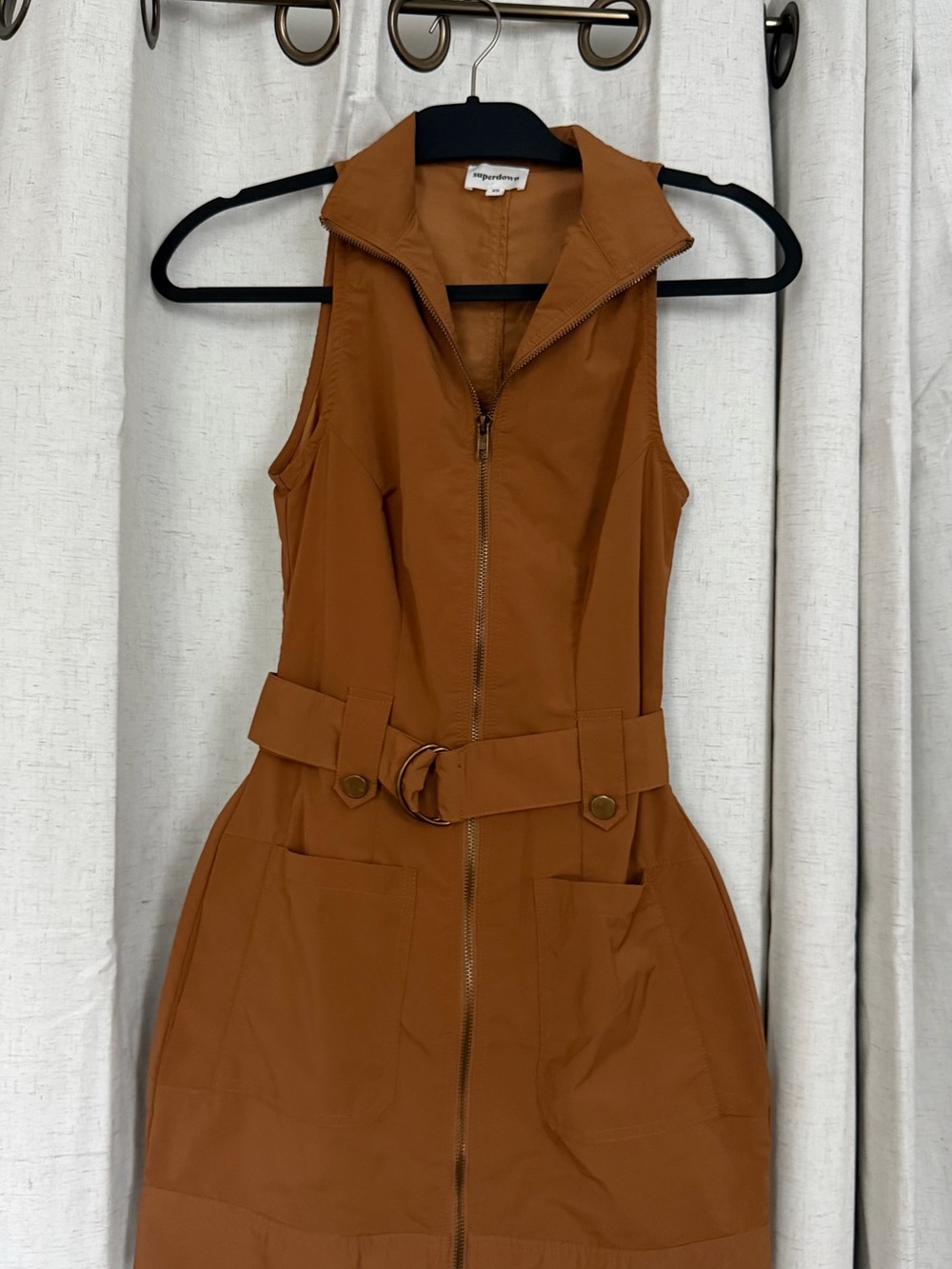 Superdown Sofia Belted Mini Dress - Brown